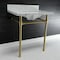 Fauceture Dreyfuss 30" Console Sink W/ SS Leg (8", 3 Hole), Marble White/ Brass KVPB30M8SQ7ST - alternate 6